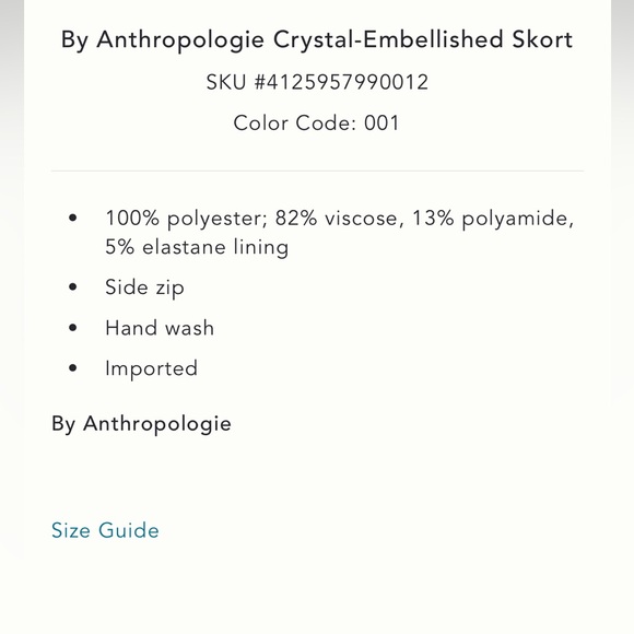 🎉SUPER RARE🎉 Anthropologie NWT Crystal-Embellished Skort size S. - Picture 7 of 16
